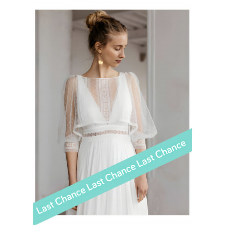 Robe Ocean et Top Oceane, soie et dentelle de Calais de Lambert Créations