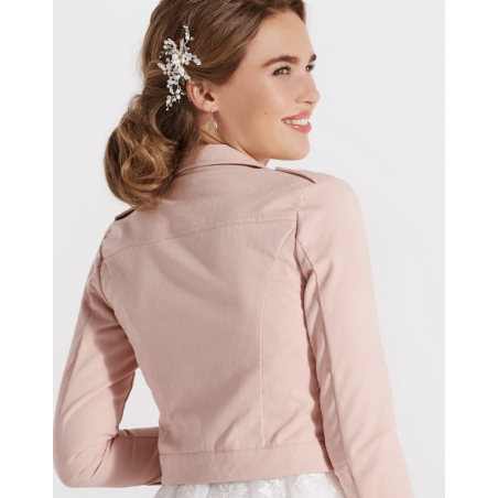 Perfecto mariée à manches longues en coton vieux rose