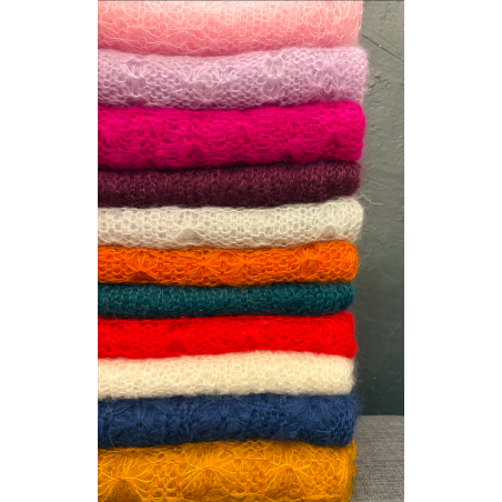 Etole de mariée tricotée en baby mohair de chevreau et soie-Couleurs