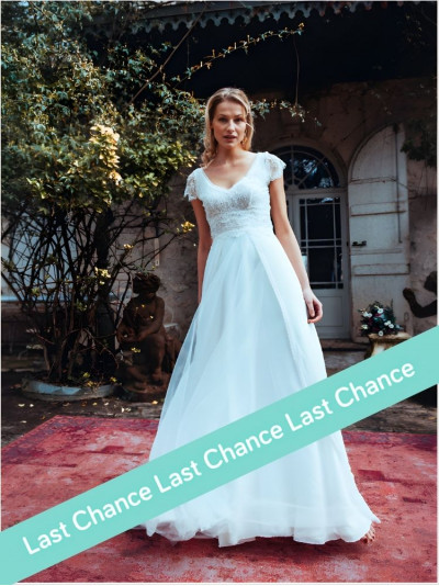 Robe fluide bohème en mousseline et dentelle