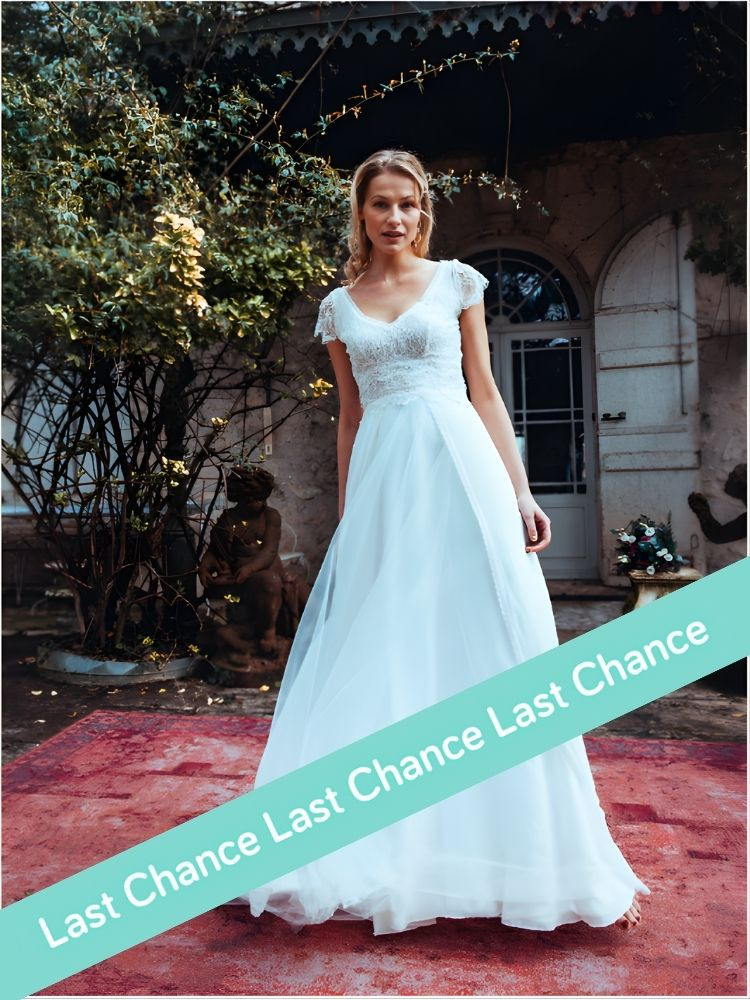 Robe fluide bohème en mousseline et dentelle