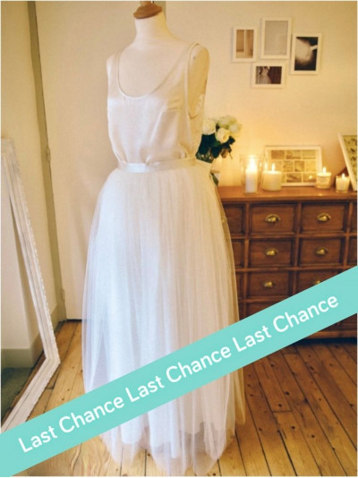 Fleur jupe de mariée longue en tulle et soie de Elise Hameau