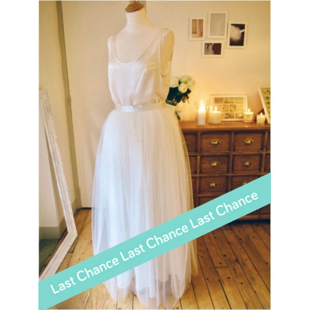 Fleur jupe de mariée longue en tulle et soie de Elise Hameau
