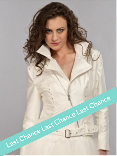 Perfecto, blouson mariée, soie sauvage ivoire, rock and Roll, Lambert Créations