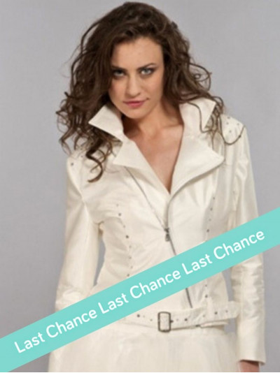 Perfecto, blouson mariée, soie sauvage ivoire, rock and Roll, Lambert Créations