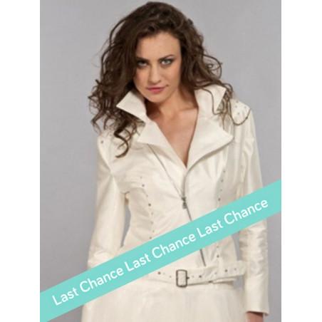 Perfecto, blouson mariée, soie sauvage ivoire, rock and Roll, Lambert Créations