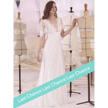 Emma, robe fourreau fluide en fine dentelle de Calais, Atelier Emelia