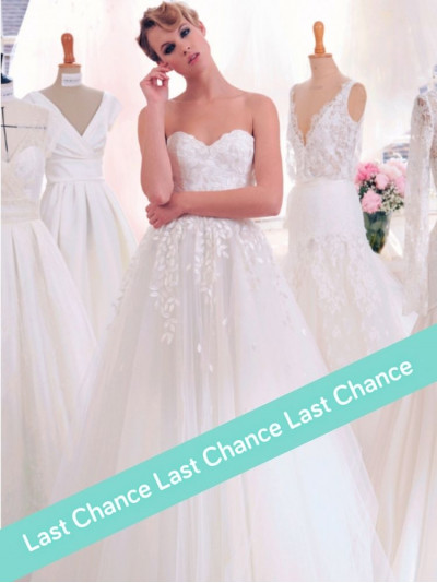 Robe de mariée bustier style princesse, tulle brodé, Atelier Emelia