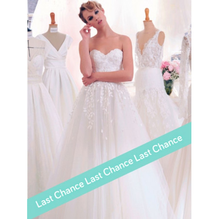 Robe de mariée bustier style princesse, tulle brodé, Atelier Emelia