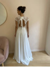 Robe de mariée longue fluide mousseline et dentelle de calais, by Atelier Emelia