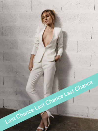 Pantalon smoking, pantalon fuseau, pantalon cigarette, pantalon mariée blanc