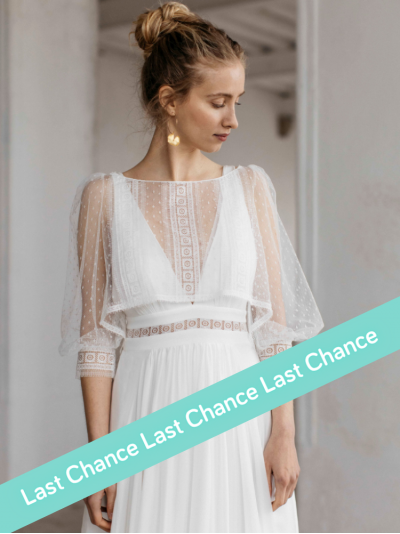 Robe Ocean et Top Oceane, soie et dentelle de Calais de Lambert Créations