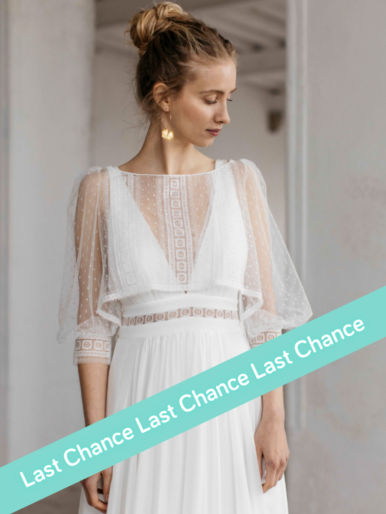 Robe Ocean et Top Oceane, soie et dentelle de Calais de Lambert Créations
