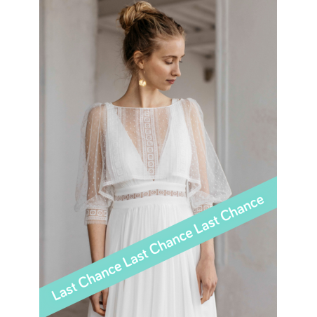 Robe Ocean et Top Oceane, soie et dentelle de Calais de Lambert Créations