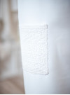 Robe de mariée courte, twill et guipure, création française Atelier de Juliette