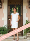 Arlette  robe courte civile de l'Atelier de Juliette se Marie, en crêpe et guipure. Création française