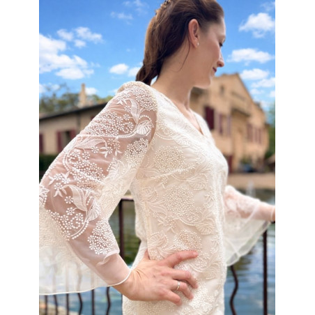 Robe de mariée courte, robe civile, création française Atleier de Juliette