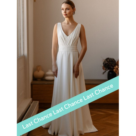 Robe de mariée Équinoxe, longue, sobre et couture, par Elsa Gary