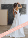 Robe longue de mariée bohème en coton piqué. Robe princesse. Robe dos nu. Marylise by Rembo Atelier.