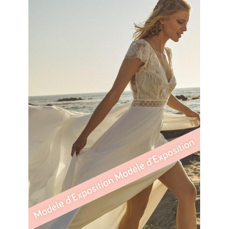 robe mariée fluide bohème dentelle Nectar Robe de mariée longue, Marylise