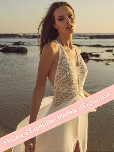 Rue, robe mariee glamour mousseline dentelle, Rembo Styling