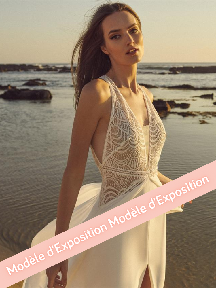 Rue, robe mariee glamour mousseline dentelle, Rembo Styling