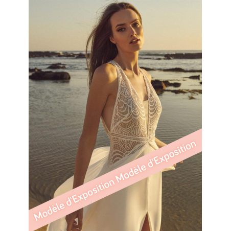 Rue, robe mariee glamour mousseline dentelle, Rembo Styling