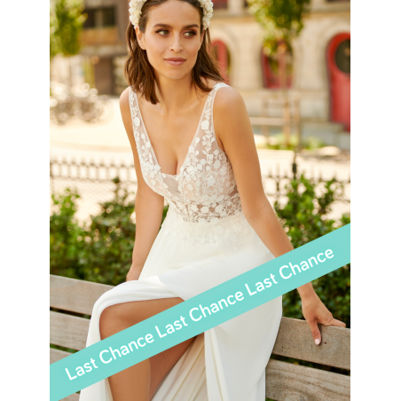 robe longue mariée tulle et broderie sequin fluide boheme