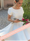 CASTOR  robe de mariée courte, mariage civil, création française, en piqué de coton