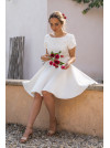 CASTOR  robe de mariée courte, mariage civil, création française, en piqué de coton