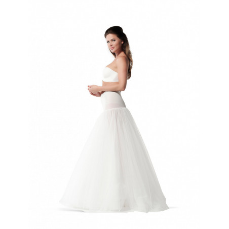 jupon long de mariée forme princesse, 2 cerceaux