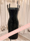 Robe cocktail noire courte sequins  Azzaro boutique