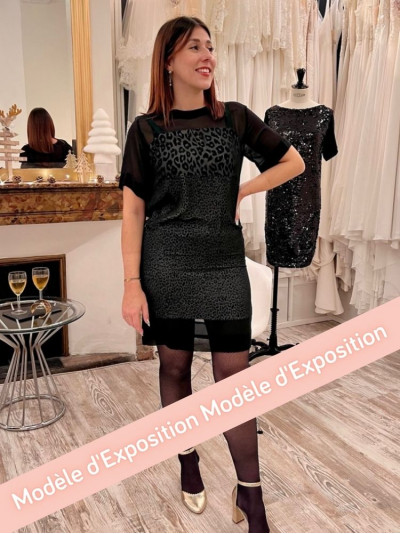 Robe cocktail courte Sandro, dégriffée