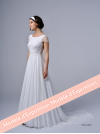 Velours, robe de mariée longue bohème dos nu, col bateau, , Créations Bochet