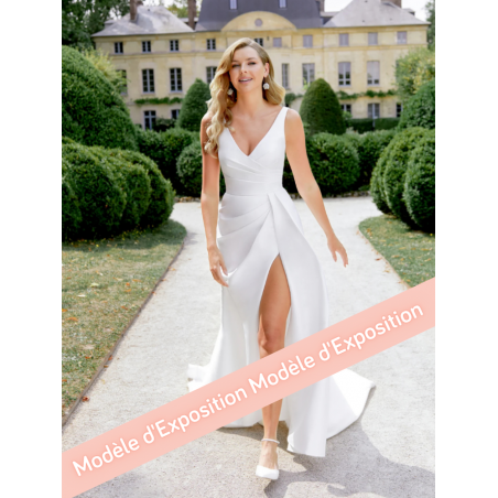 Robe de mariée  fourreau fluide sans dentelle Justin Alexander
