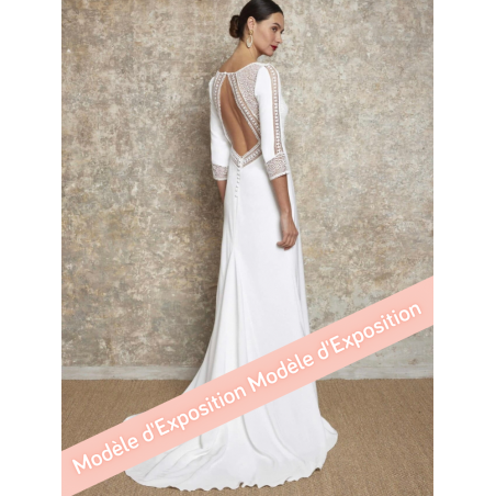 Robe mariee manches longues Eperon, Lambert Créations