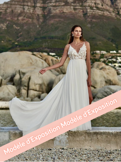 Cagliari robe de mariée longue fluide à bretelles by Rembo Styling