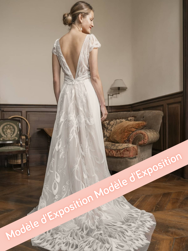 Marcy, robe princesse, dos nu, décolleté plongeant, Elsa Gary