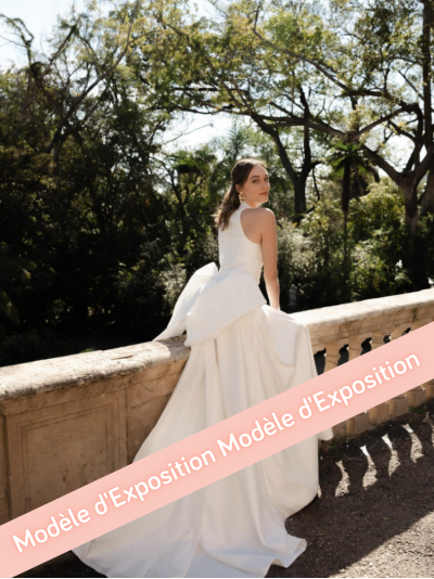 Let Me Love You, robe trapèze en mikado, décolleté, noeud dans le dos, Marylise Bridal
