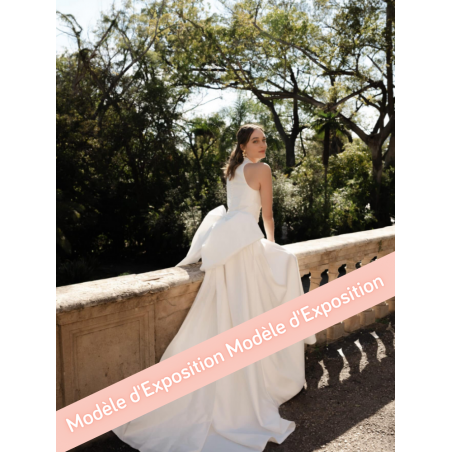 Let Me Love You, robe trapèze en mikado, décolleté, noeud dans le dos, Marylise Bridal