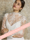 Top blouse boléro en dentelle de Calais manches manches longues