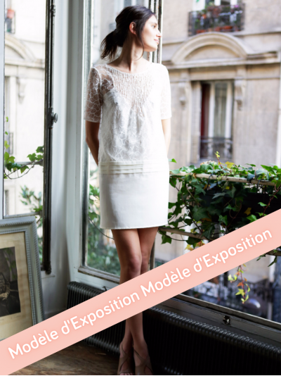 Robe courte civile de mariée en soie, L'Amusée chez Juliette se Marie