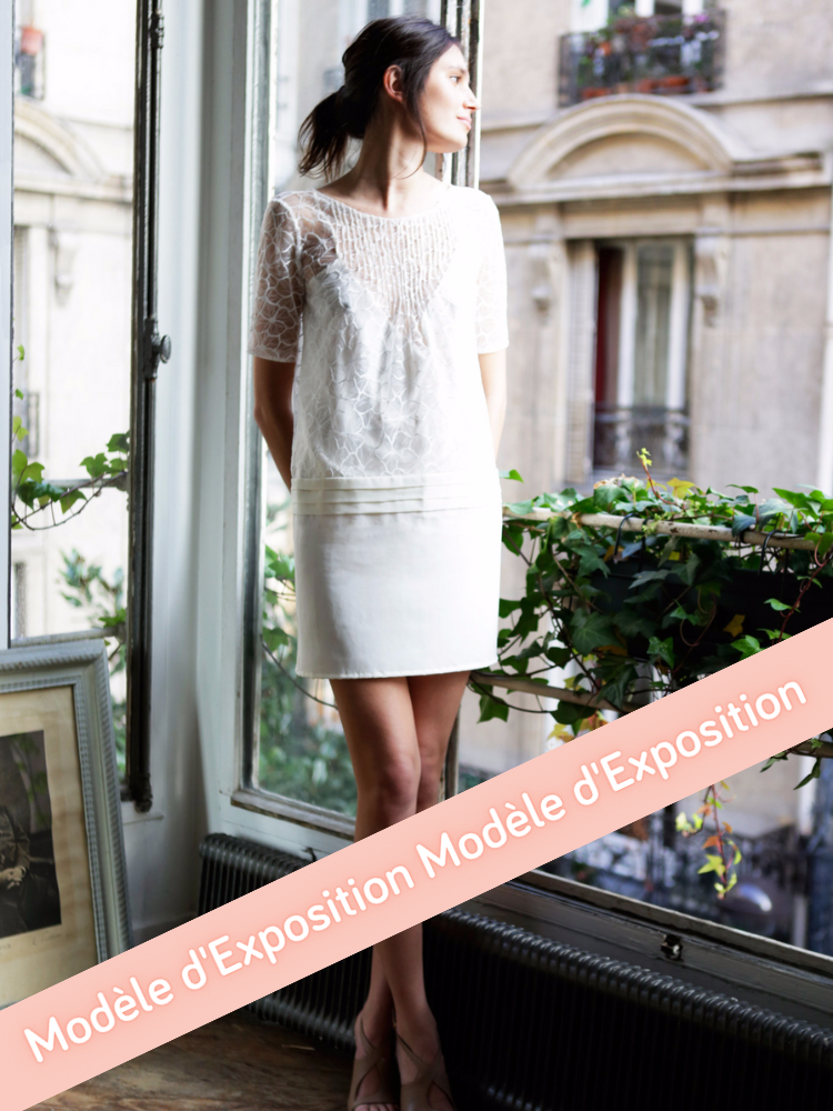 Robe courte civile de mariée en soie, L'Amusée chez Juliette se Marie