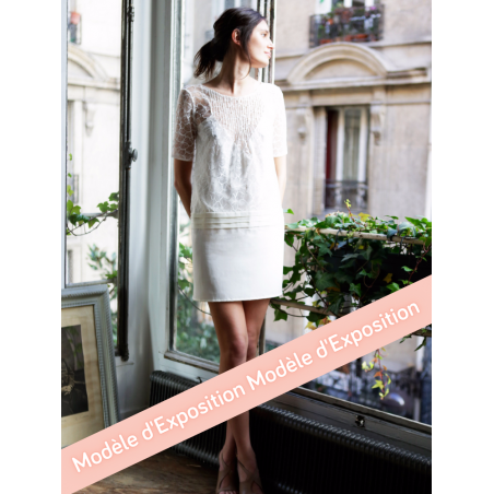 Robe courte civile de mariée en soie, L'Amusée chez Juliette se Marie