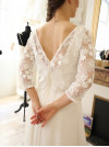 Top manche longue en tulle avec broderie 3D