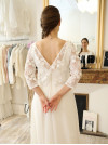 Top manche longue en tulle avec broderie 3D