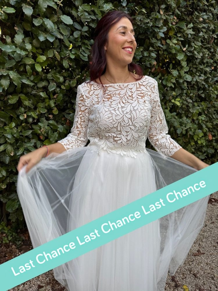 Top en dentelle guipure, dos nu et manches by Atelier de Juliette