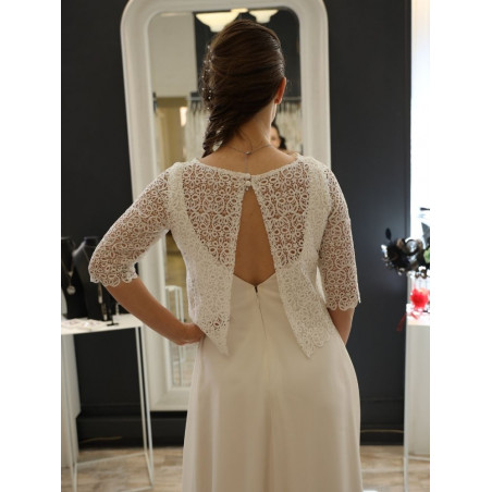 Tops français, réalisation de notre atelier ! Arabesque, taille 38 en guipure