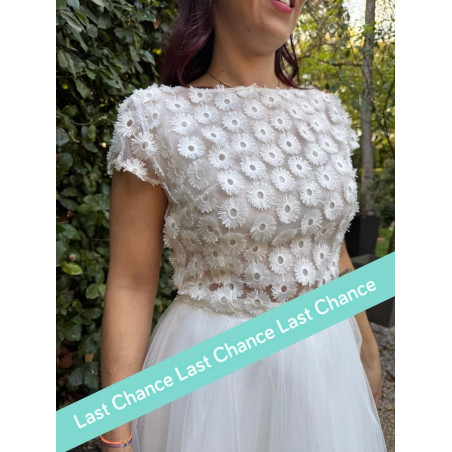 Top en tulle 3D, dos nu, manchettes by Atelier de Juliette