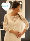 Top manche longue en tulle avec broderie 3D